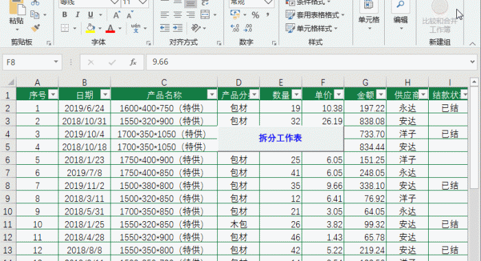 总表拆分为工作表——VBA流